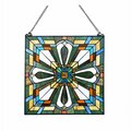 Chloe Lighting 20 in. Archie Mission-style Stained Glass Window Panel CH1P450VM20-SQR